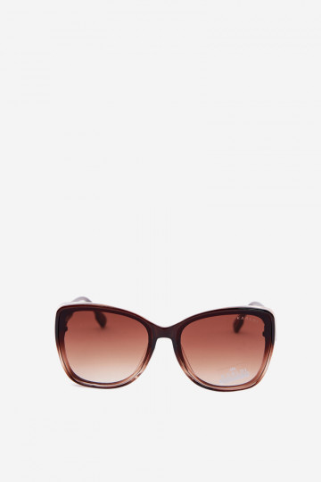 Lunettes de soleil femme style œil de chat marron 2