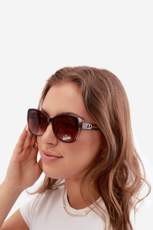Lunettes de soleil femme style œil de chat marron
