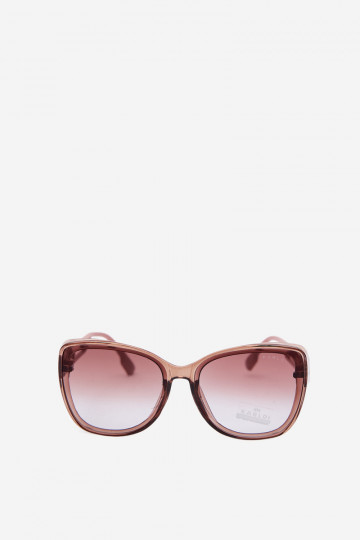Lunettes de soleil femme style œil de chat rose 2