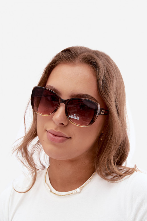 Damen Sonnenbrille im Cat-Eye-Stil braun-gelb