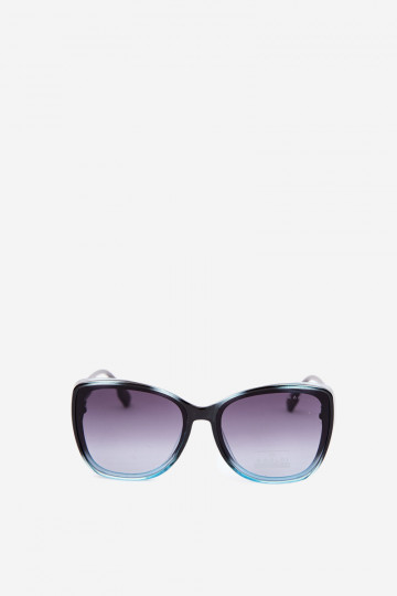 Lunettes de soleil femme style œil de chat bleu 2