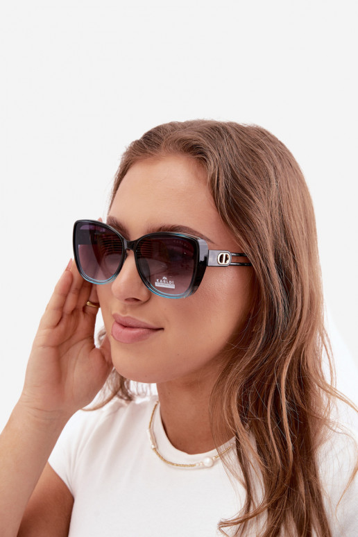 Lunettes de soleil femme style œil de chat bleu