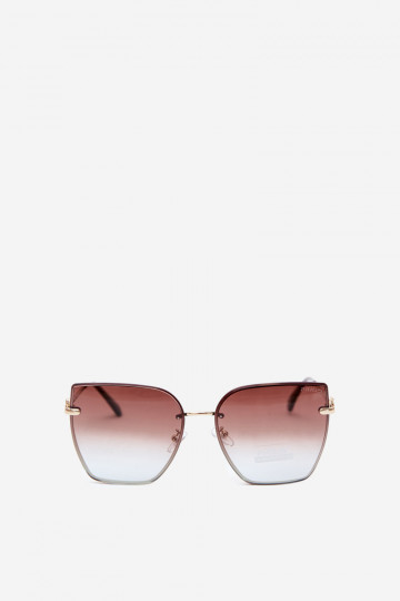 Randlose Cat-Eye-Sonnenbrille mit UV 400 Filter braun-blau 2