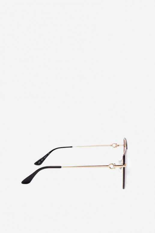 Zonnebril zonder rand in cat-eye stijl met UV 400-filter bruin-blauw