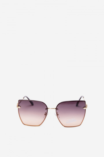 Lunettes de soleil sans monture style œil de chat avec filtre UV 400 marron 2