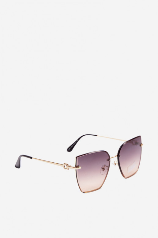 Lunettes de soleil sans monture style œil de chat avec filtre UV 400 marron