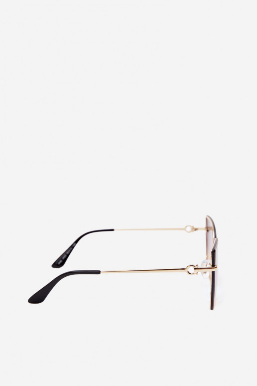 Lunettes de soleil sans monture style œil de chat avec filtre UV 400 marron