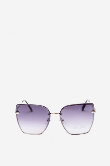Lunettes de soleil sans monture style œil de chat avec filtre UV 400 bleu foncé 2