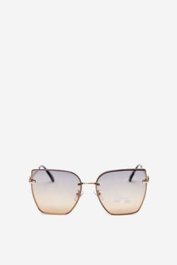 Randlose Cat-Eye-Sonnenbrille mit UV 400 Filter gelb 2
