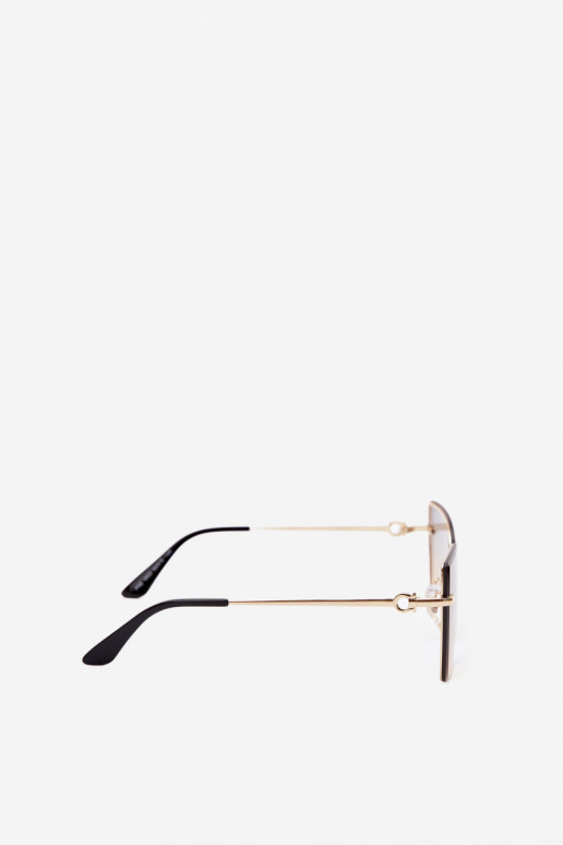 Lunettes de soleil sans monture style œil de chat avec filtre UV 400 jaune