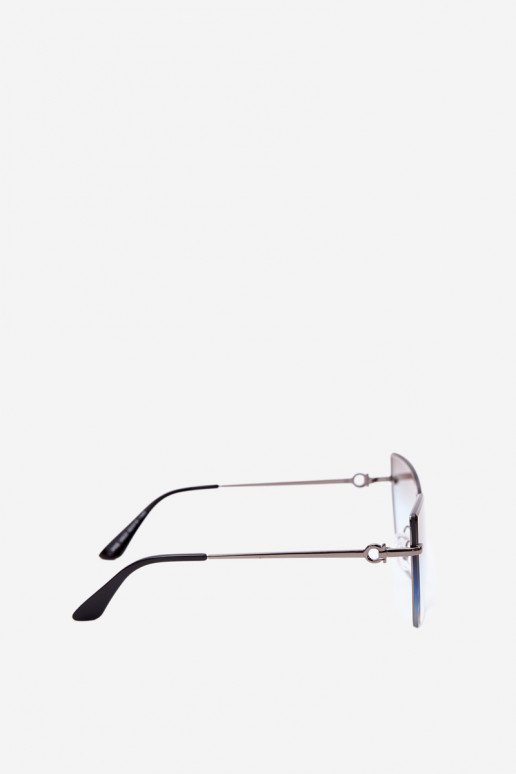 Lunettes de soleil sans monture style œil de chat avec filtre UV 400 bleu