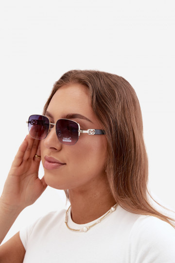 Lunettes de soleil avec monture fine et filtre UV gris-noir