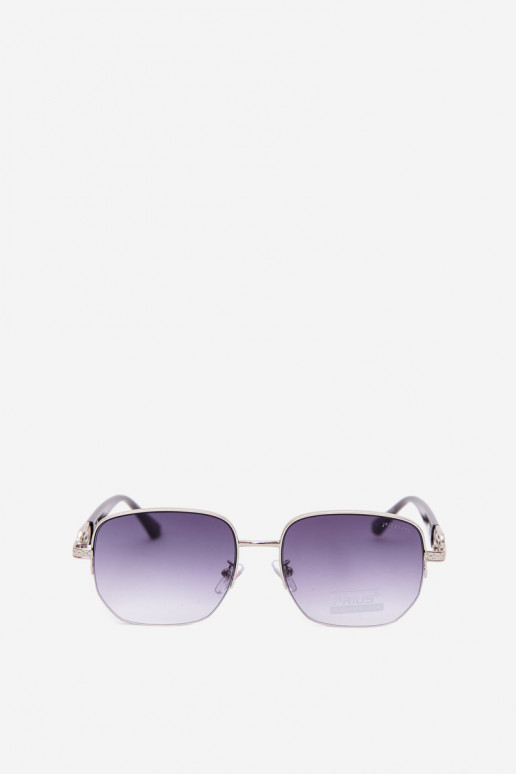 Lunettes de soleil avec monture fine et filtre UV gris-noir