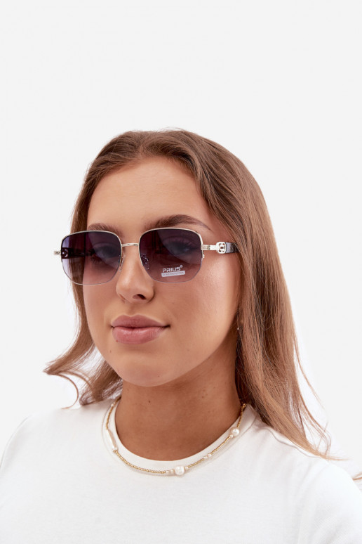 Lunettes de soleil avec monture fine et filtre UV gris-noir