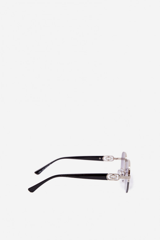 Lunettes de soleil avec monture fine et filtre UV gris-noir