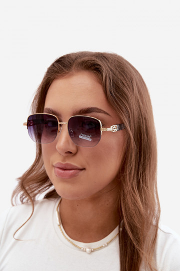 Sonnenbrille mit dünnen Rahmen und UV-Filter, gold-schwarz
