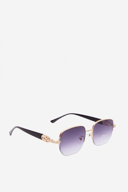 Sonnenbrille mit dünnen Rahmen und UV-Filter, gold-schwarz