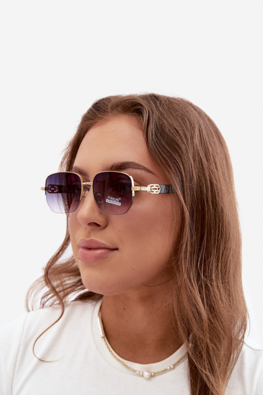 Lunettes de soleil avec monture fine et filtre UV, or-noir