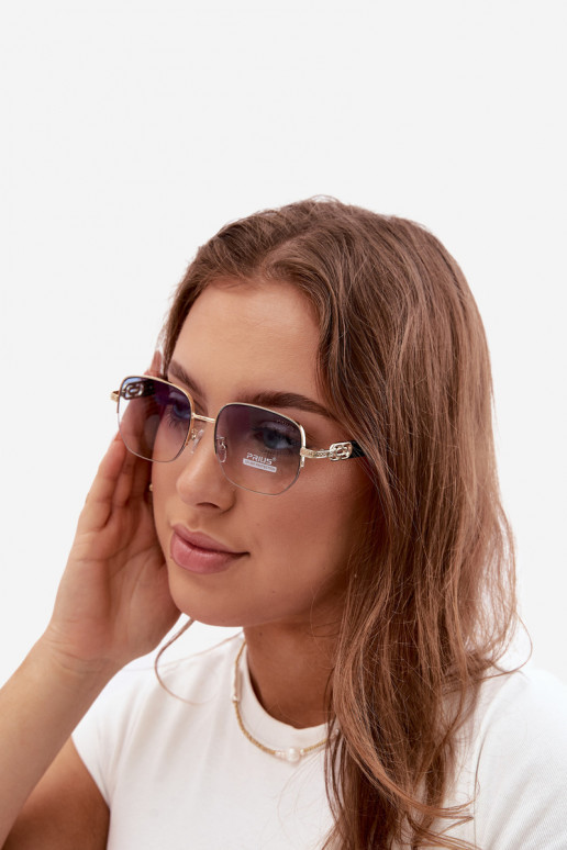 Zonnebril met dunne monturen en UV-filter, blauw