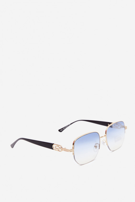 Sonnenbrille mit dünnen Rahmen und UV-Filter, blau