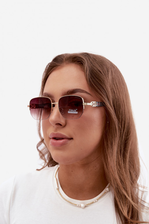Lunettes de soleil avec monture fine et filtre UV, marron
