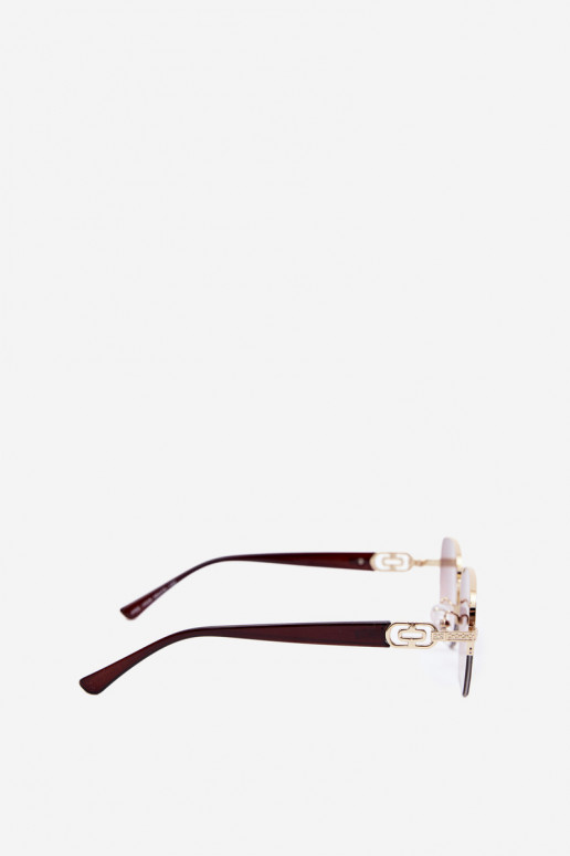 Sonnenbrille mit dünnen Rahmen und UV-Filter, braun