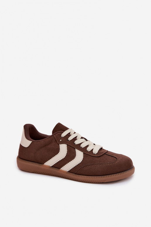 Schokoladen Damen-Sneaker aus Kunstveloursleder Jesavella