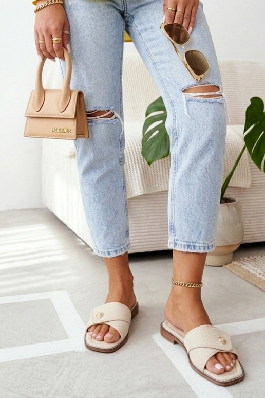 Braune elegante Damenclogs mit Verzierung Prudence