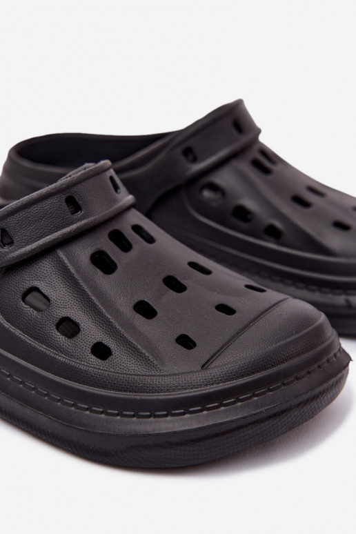 Schwarze Damen leichte Clogs Cobble