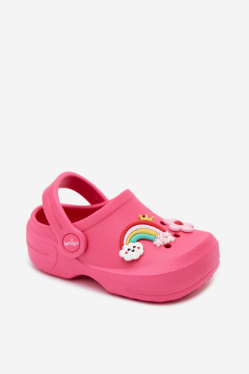 Sabots légers pour enfants roses avec boucles LEMIGO LUPO