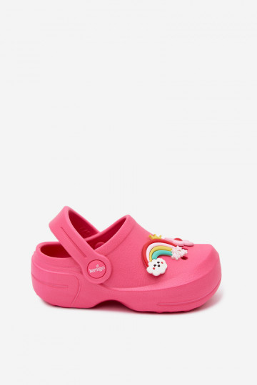 Rosa Kinder leichte Clogs mit Schnallen LEMIGO LUPO 2