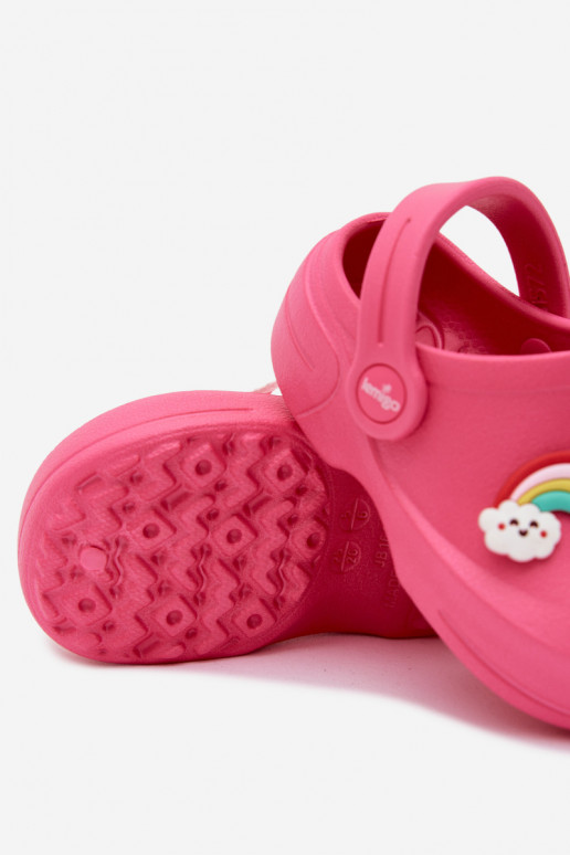 Sabots légers pour enfants roses avec boucles LEMIGO LUPO