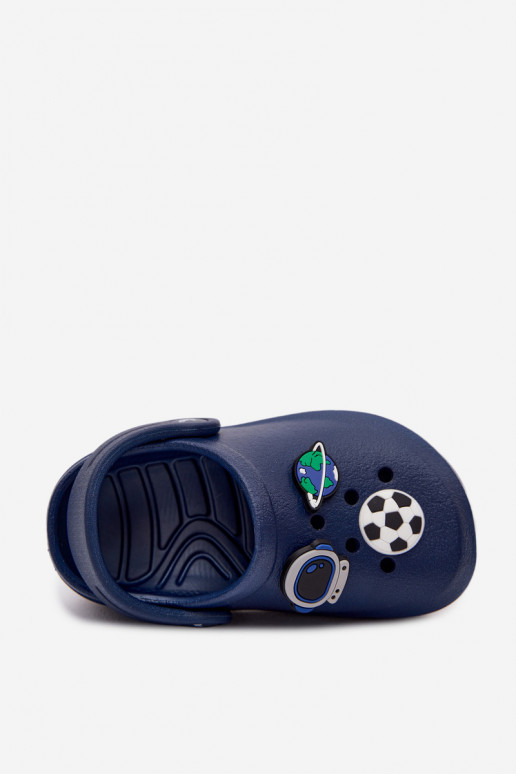 Sabots légers pour garçons bleu foncé avec boucles LEMIGO COSMO