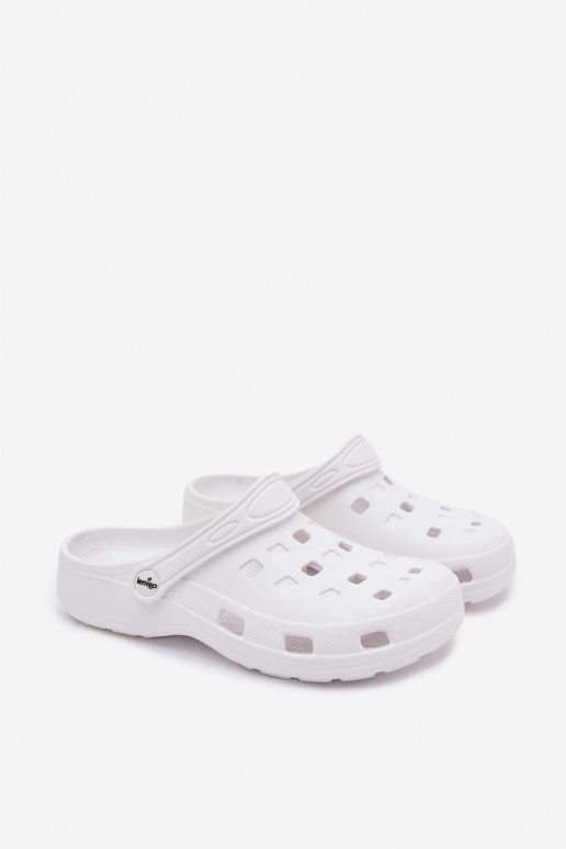 Weiße Damen leichte Clogs LEMIGO 806