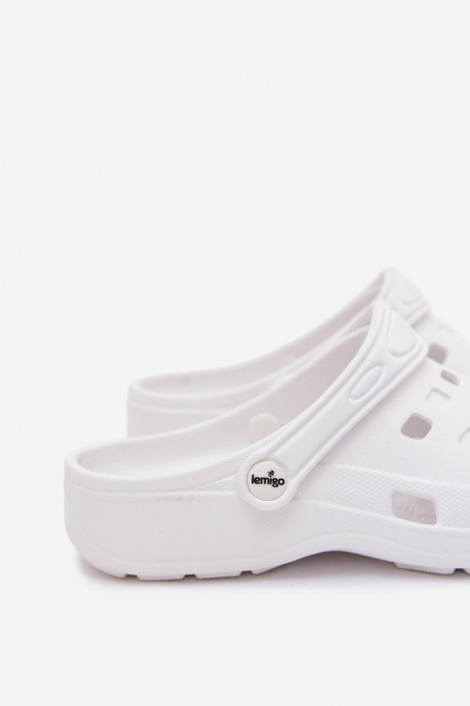 Witte dames lichte klompen LEMIGO 806