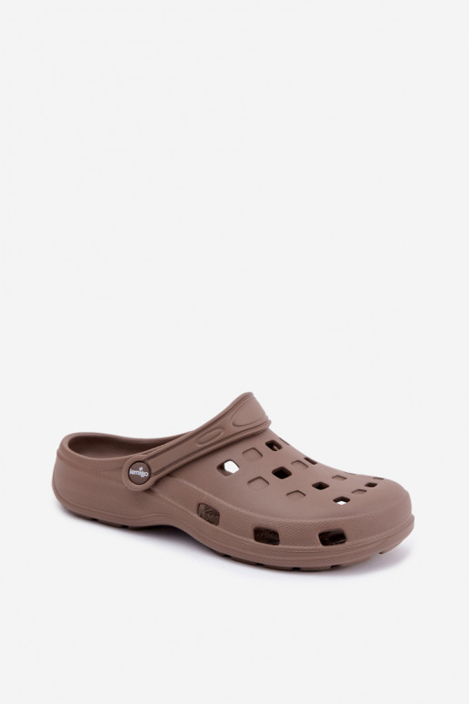 Braune Damen leichte Clogs LEMIGO 806