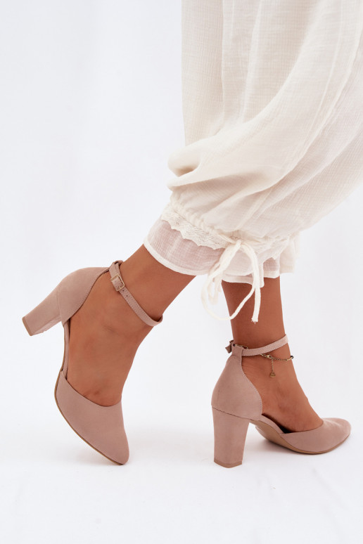 Sandales couleur sable avec talons et brides à bout pointu Zazoo 823