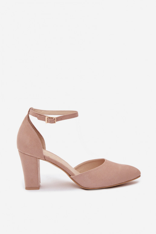 Sandales couleur sable avec talons et brides à bout pointu Zazoo 823