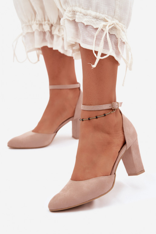 Sandales couleur sable avec talons et brides à bout pointu Zazoo 823