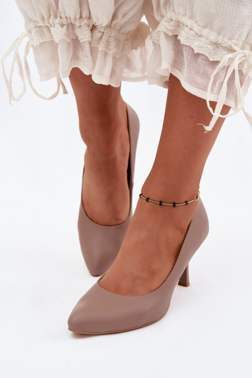 Escarpins couleur argile en simili cuir Zazoo 1070