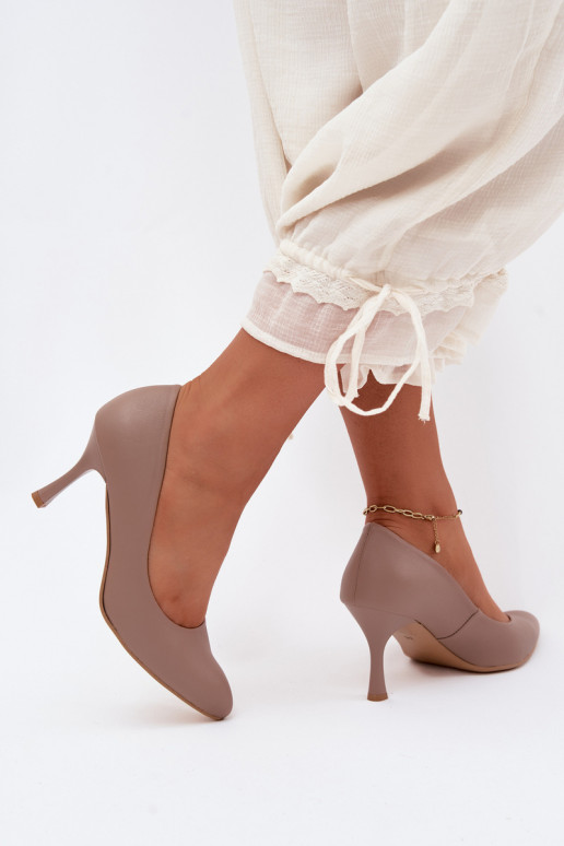Escarpins couleur argile en simili cuir Zazoo 1070