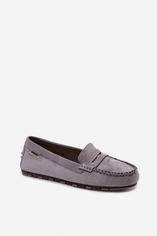 Mocassins plats en faux daim gris Galadriel