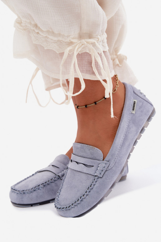 Mocassins plats en faux daim bleu Galadriel