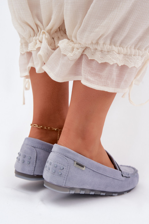 Mocassins plats en faux daim bleu Galadriel