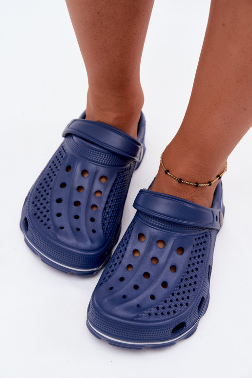 Dunkelblaue leichte Clogs Merritt