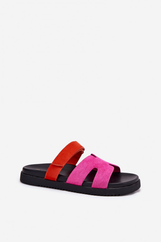 Chaussons pour femmes avec fermeture adhésive Vinceza 17401 en rose
