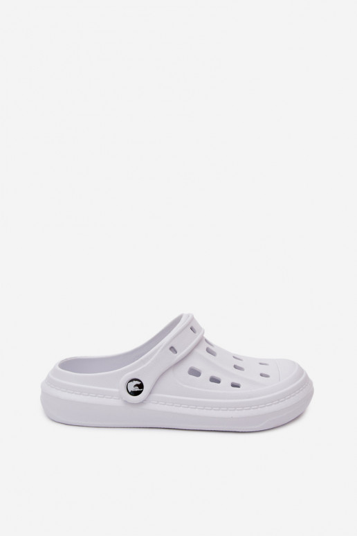 Heren lichte witte slippers Route