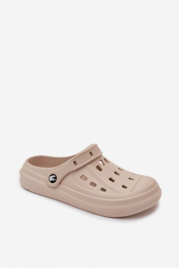 Heren lichte zandkleurige slippers Route
