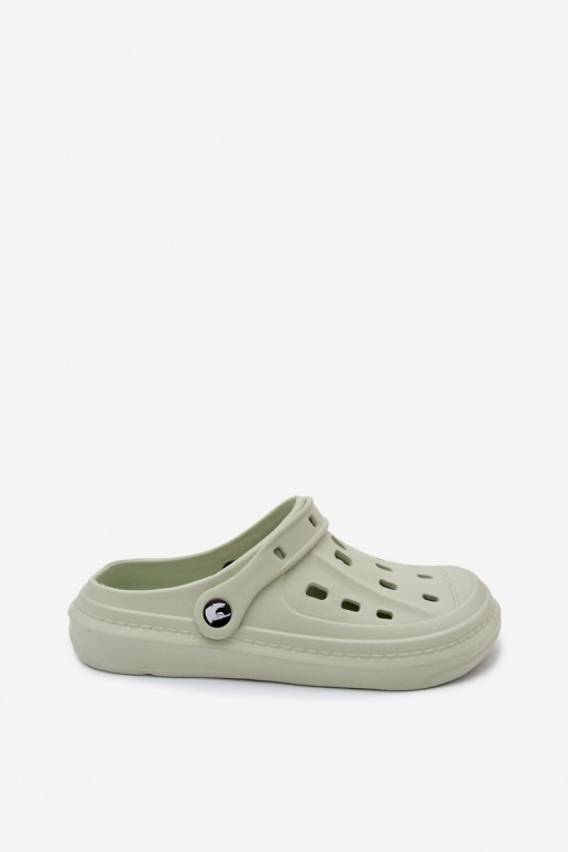 Heren lichte pastelgroene slippers Route
