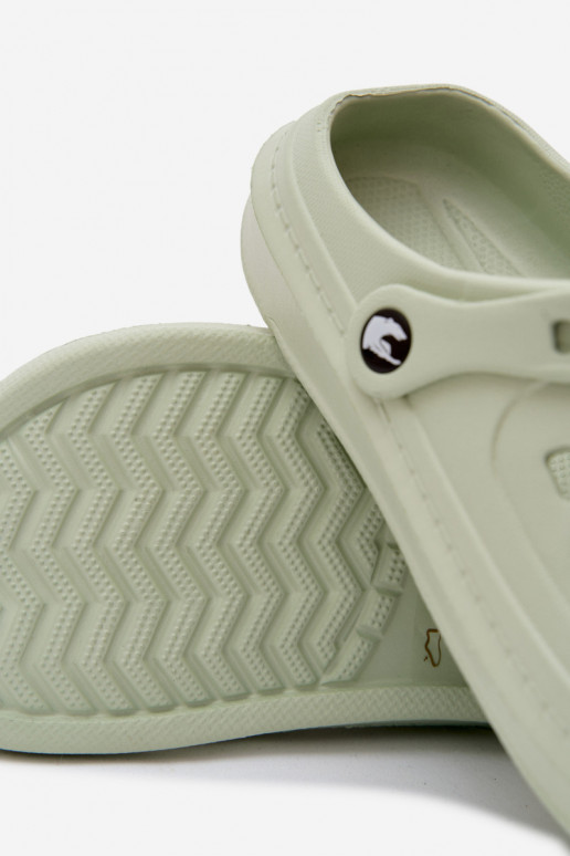 Heren lichte pastelgroene slippers Route